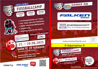 Fußballcamp 2021 - 27. bis 29.08.2021